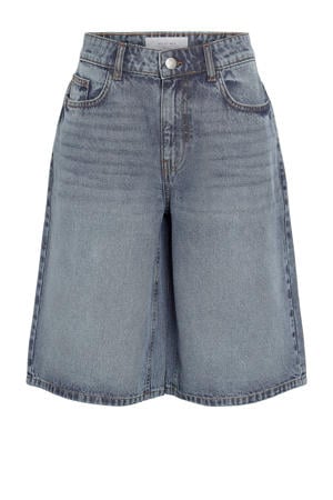 denim baggy regular waist bermuda short medium blue denim