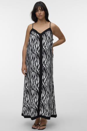 maxi jurk met zebraprint zwart