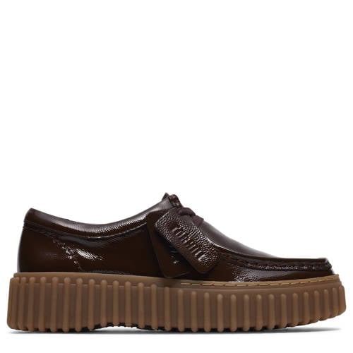 Clarks Torhill Bee lakleren veterschoenen donkerbruin afbeelding