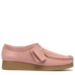 Wallabee evo suède veterschoenen lichtroze