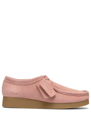Wallabee evo suède veterschoenen lichtroze