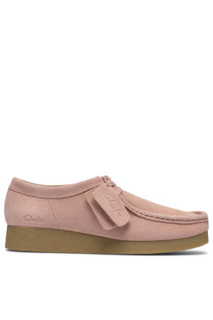 Wallabee evo suède veterschoenen lichtroze