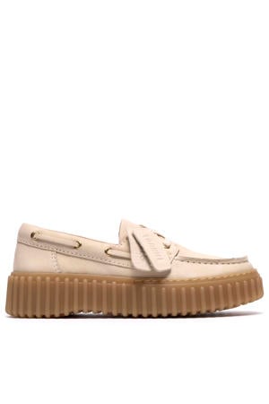 Torhill boat leren bootschoenen ecru