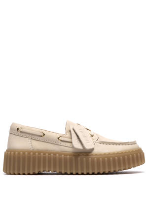 Torhill boat leren bootschoenen ecru