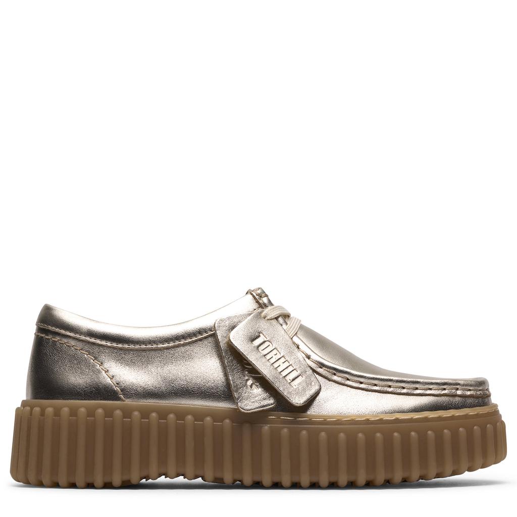 Gouden dames Clarks Torhill Bee leren veterschoenen