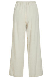 thumbnail: VILA wide leg regular waist casual broek met linnen ecru