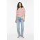 VILA gestreepte top gebreid ecru/ rood