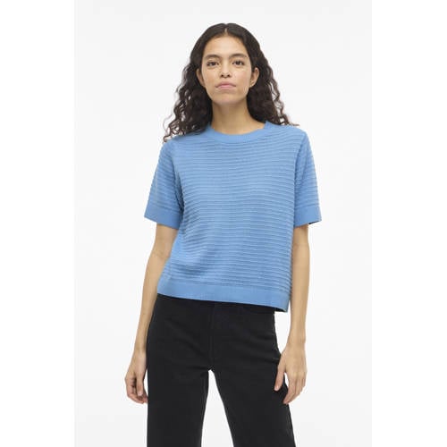 VILA top blauw gebreid afbeelding