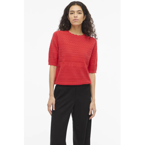 VILA top rood gebreid afbeelding