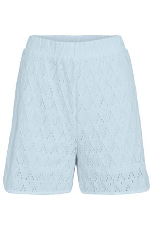 short lichtblauw broderie
