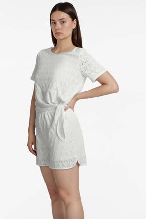 casual short ecru broderie