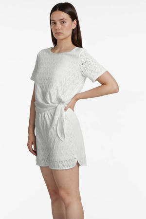 casual short ecru broderie