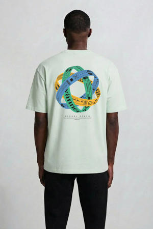 relaxed T-shirt met backprint lichtgroen