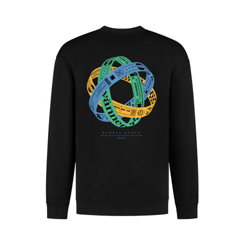 Vänner sweater met backprint zwart afbeelding