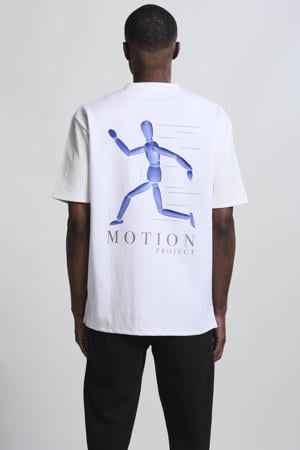 relaxed T-shirt met backprint wit