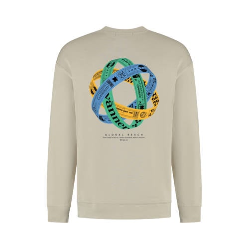 Vänner sweater met backprint beige afbeelding