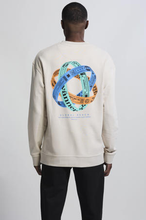 sweater met backprint beige