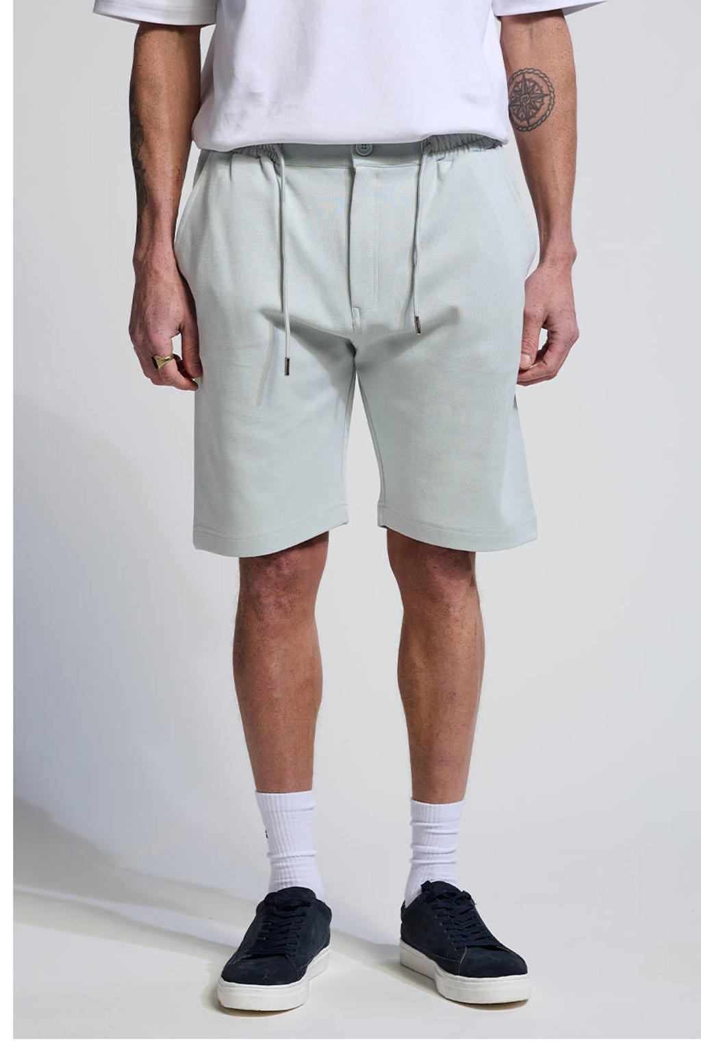 Vänner Julian regular chino short lichtgrijs