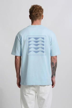 relaxed T-shirt met backprint lichtblauw
