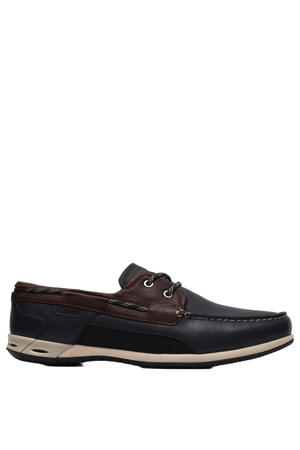 Orson Sail leren bootschoenen donkerblauw
