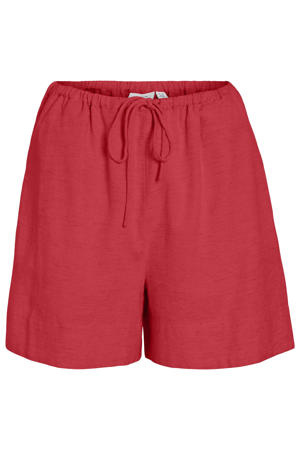 regular high waist casual short met linnen