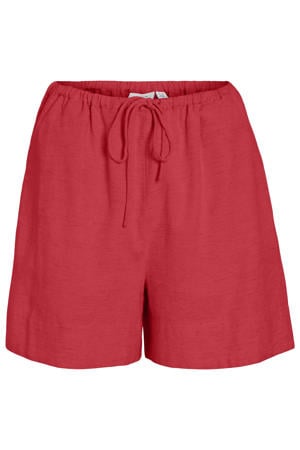 regular high waist casual short met linnen