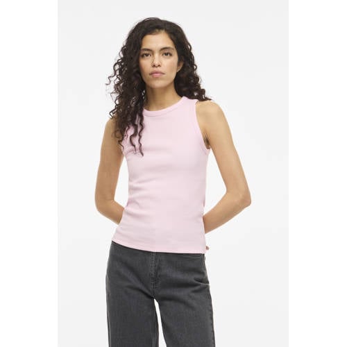 VILA top rib gebreid lichtroze afbeelding