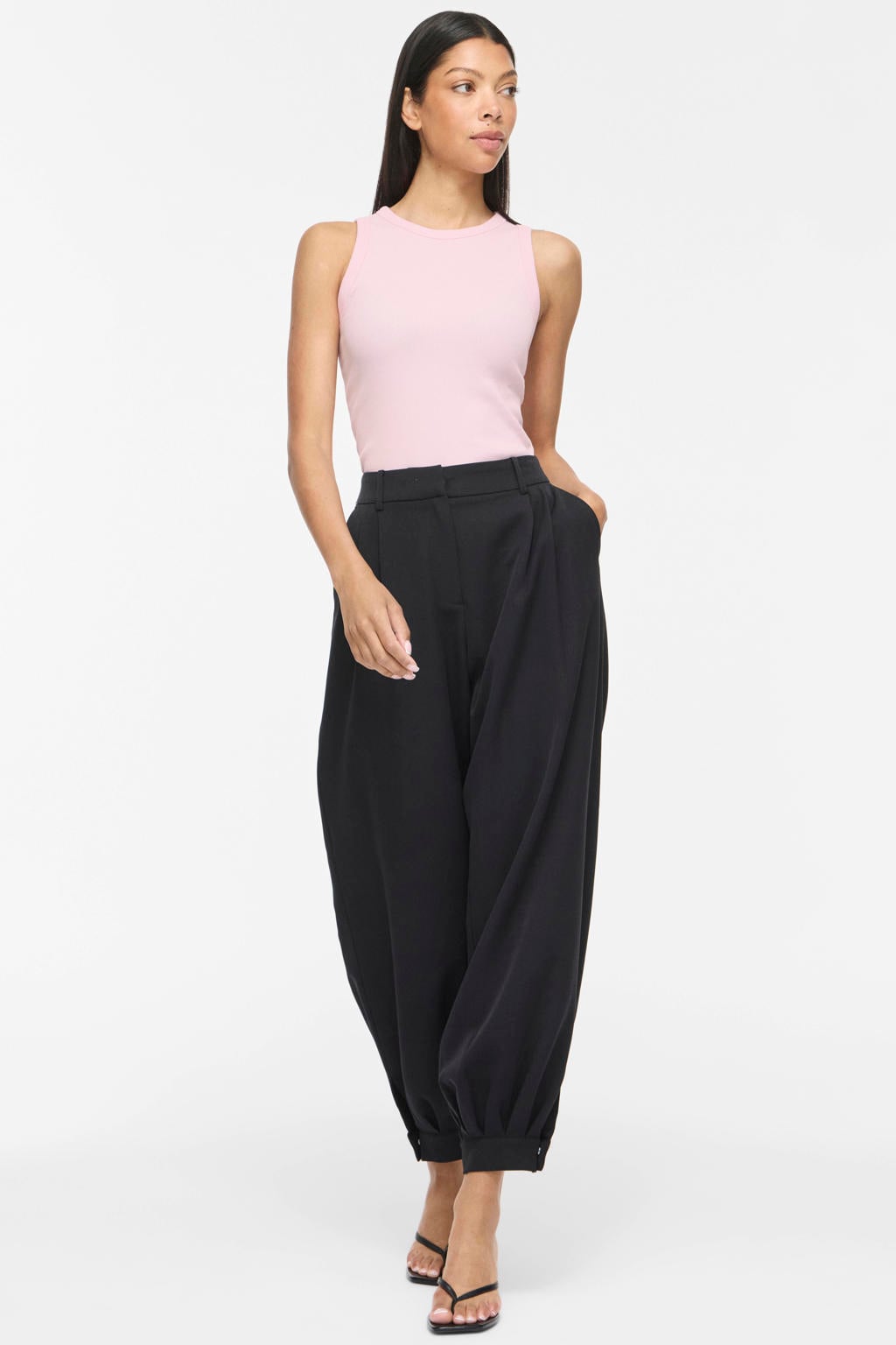 VILA top rib gebreid lichtroze