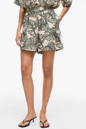 high waist casual short ecru