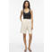 VILA high waist bermuda short met linnen ecru