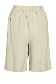 thumbnail: VILA high waist bermuda short met linnen ecru