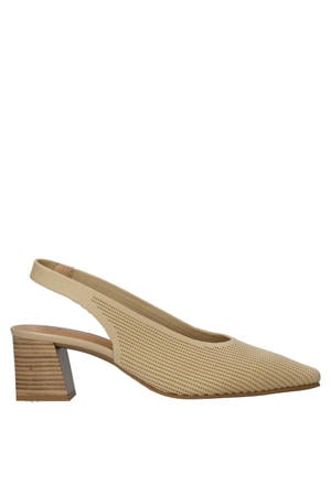New Paris slingback pumps blokhak beige