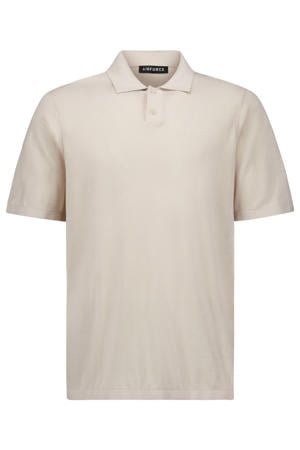 regular polo fijn gebreid beige