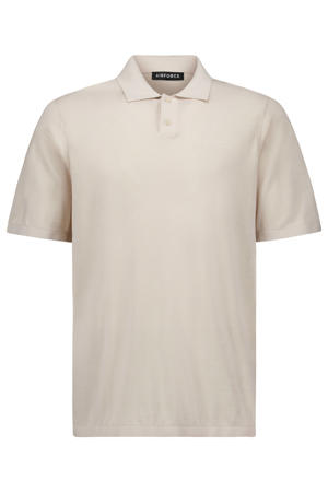 regular polo fijn gebreid beige