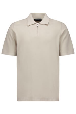 regular polo fijn gebreid beige