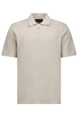 regular polo fijn gebreid beige