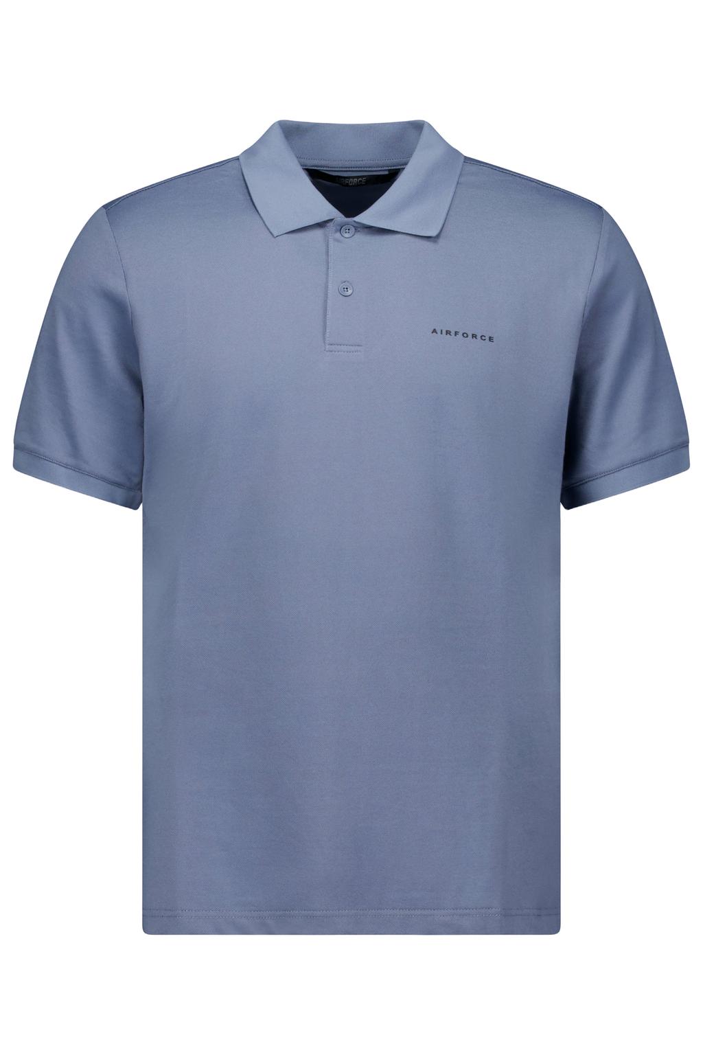 Lavendelkleurige heren Airforce regular polo van katoen met effen, korte mouwen en knoopsluiting