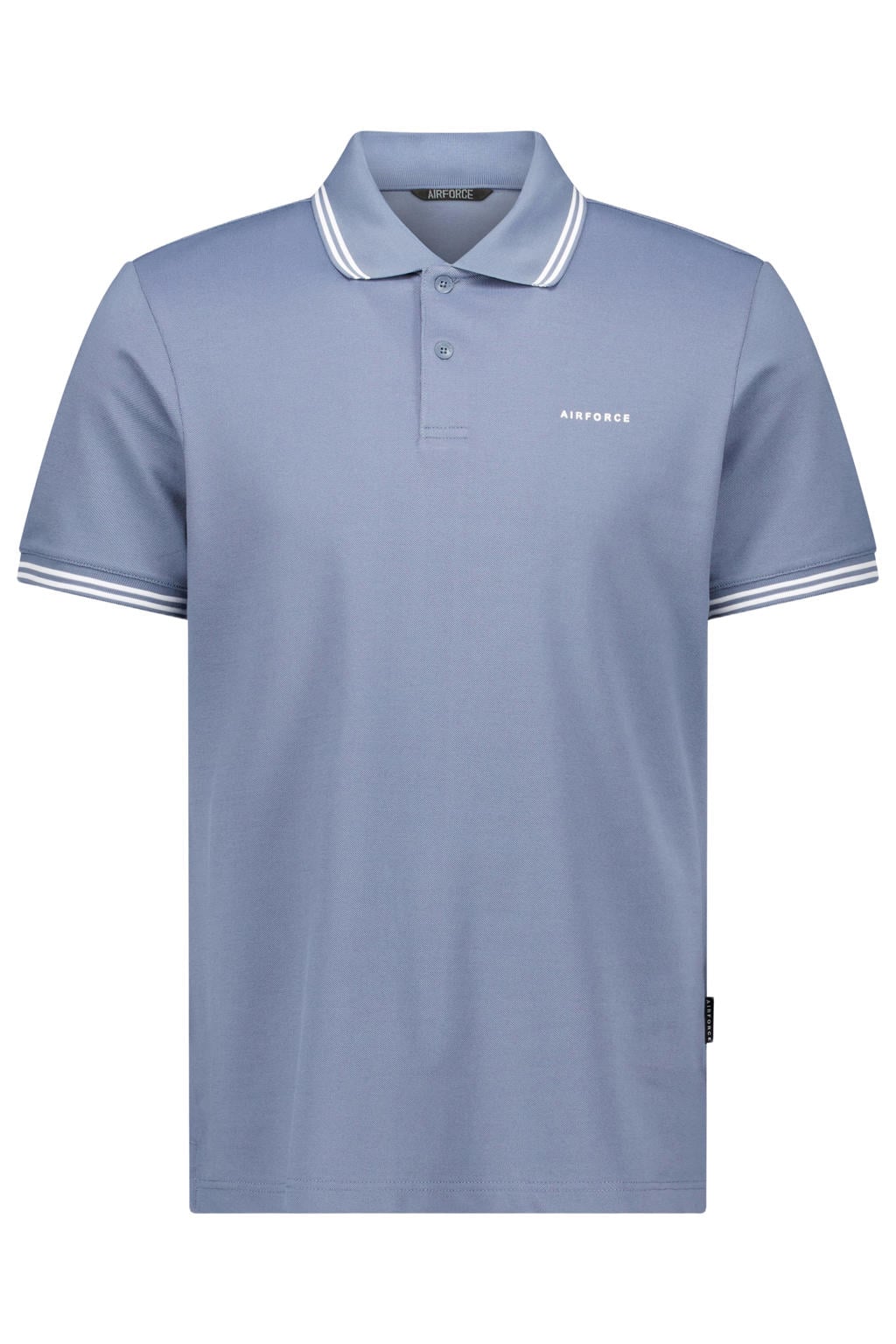 Lavendelkleurige heren Airforce regular polo van katoen met effen, korte mouwen en knoopsluiting