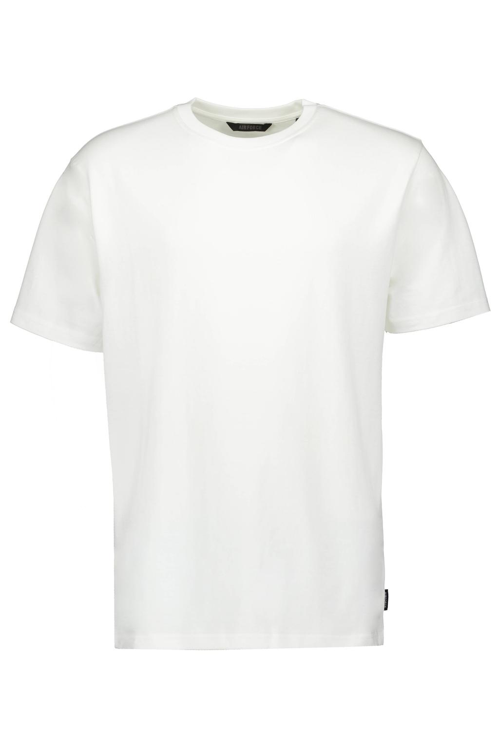 Witte heren Airforce regular T-shirt van katoen met effen, korte mouwen en ronde hals