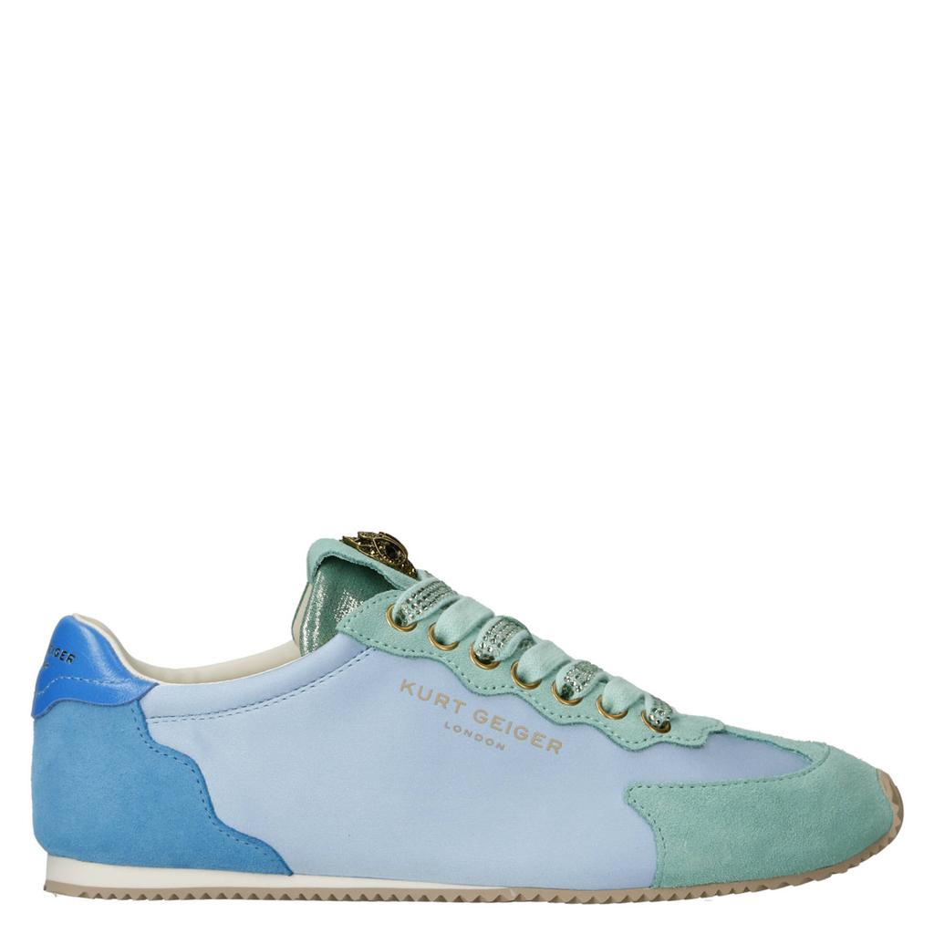 Lichtblauwe dames Kurt Geiger Islington suède sneakers met veters