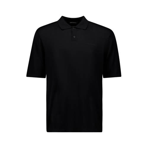 Airforce regular polo fijn gebreid zwart afbeelding