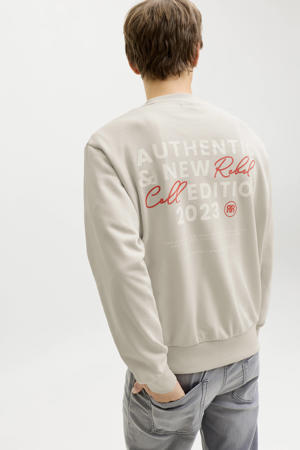 sweater met backprint beige