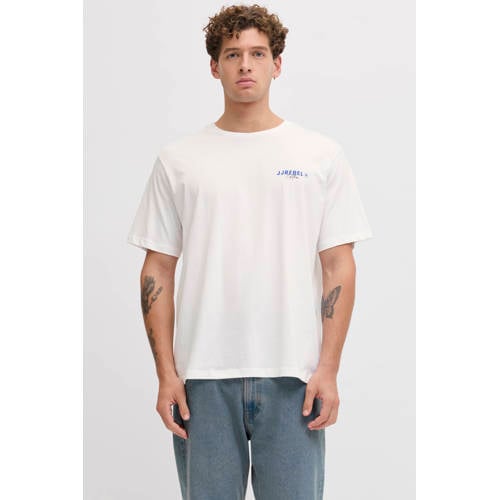 JJ REBEL relaxed T-shirt met backprint wit afbeelding