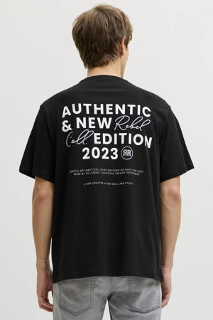 relaxed T-shirt met backprint zwart