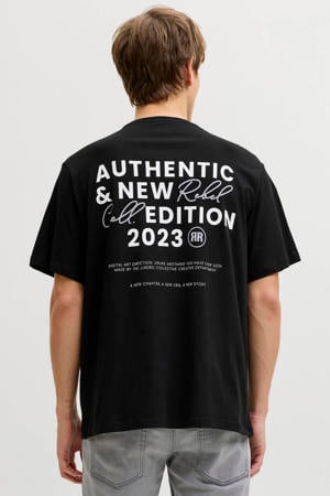 relaxed T-shirt met backprint zwart