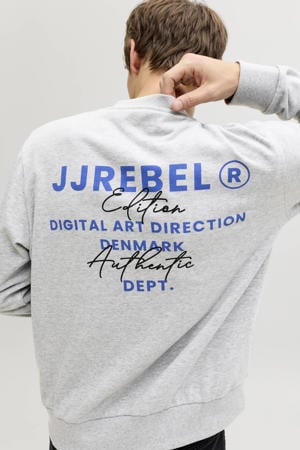 sweater met backprint grijs