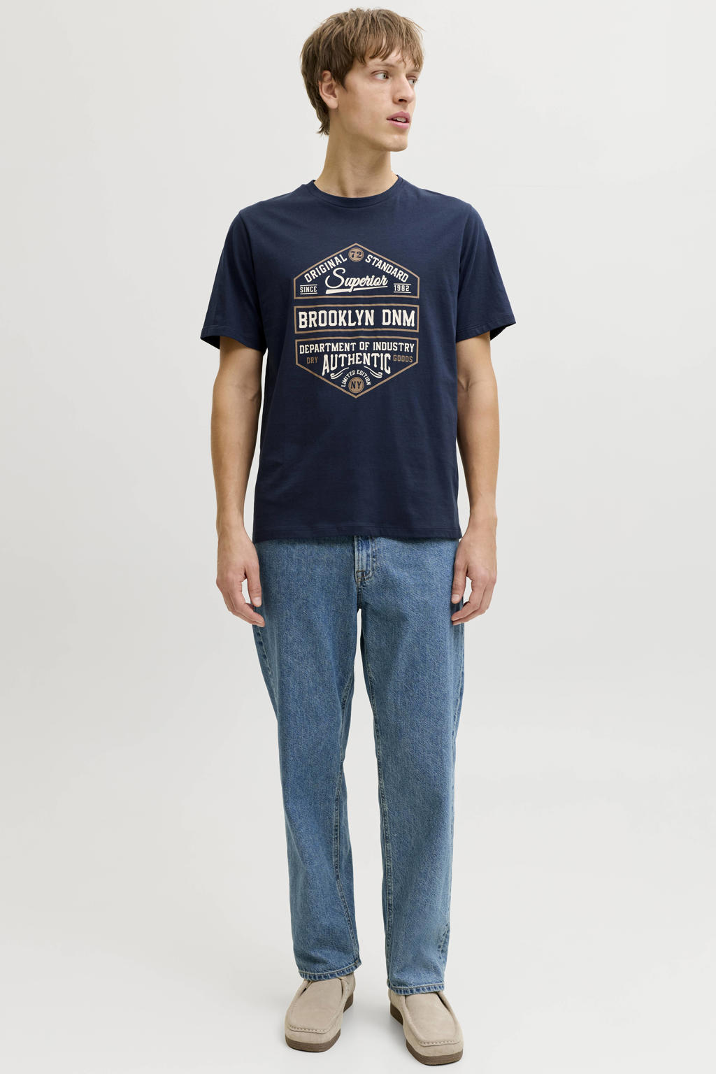 JJ REBEL regular T-shirt donkerblauw