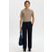 Selected regular polo fijn gebreid beige