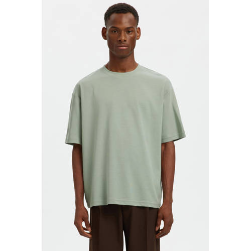 SELECTED HOMME oversized T-shirt groen afbeelding