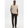 Selected regular polo gebreid beige